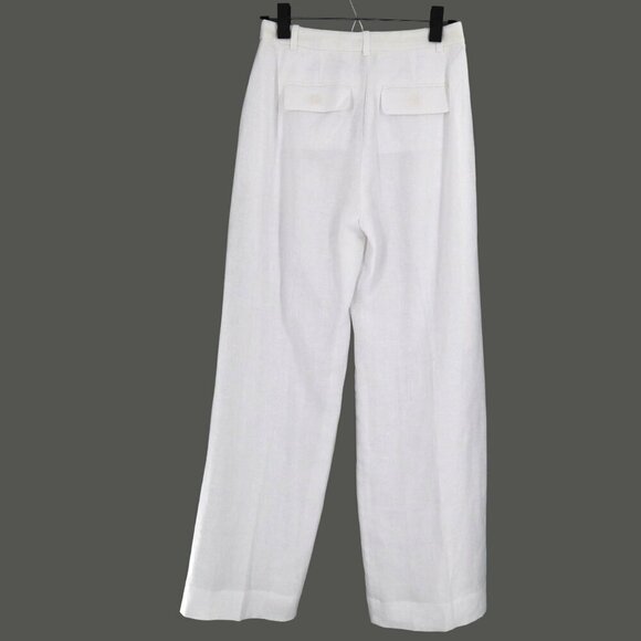 J.Crew Petite Wide-Leg Essential Pant In Linen Women 0P White Polished Lagenlook - Picture 6 of 15